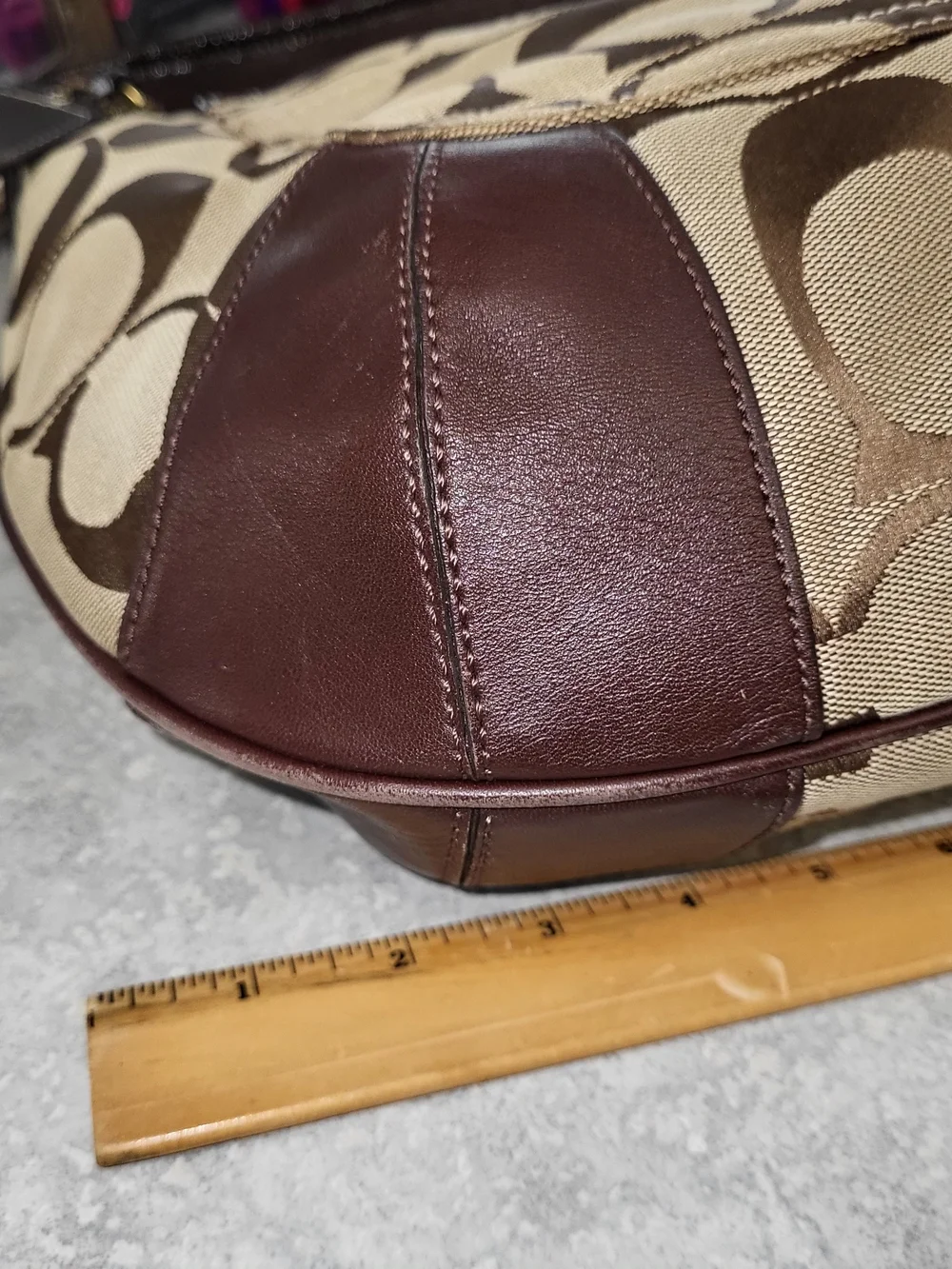 COACH Vintage Ergo Khaki Canvas Leather Pleated Hobo Bag 11601